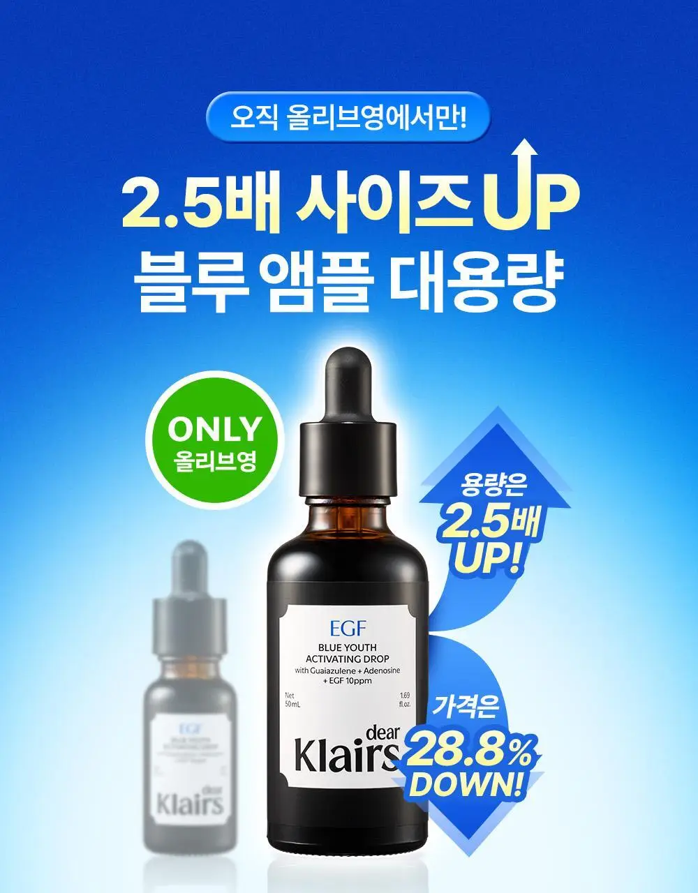 [EGF최대함량/1등진정앰플] 클레어스 블루 유스 액티베이팅 드롭 50ml 상세페이지 6